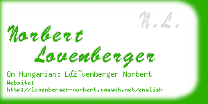 norbert lovenberger business card